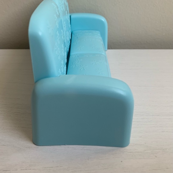 Barbie Doll Talking Townhouse Replacement Blue Fold Out Sofa Couch - Picture 5 of 7